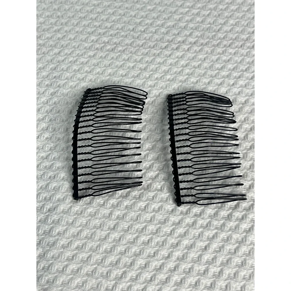 Vintage Tip Top‎ Prod Co USA Metal Duckbill Hair Clips and Black Wire Side Combs